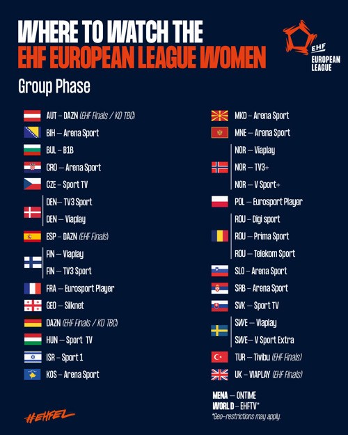 EHF European League Women to be broadcast across Europe
